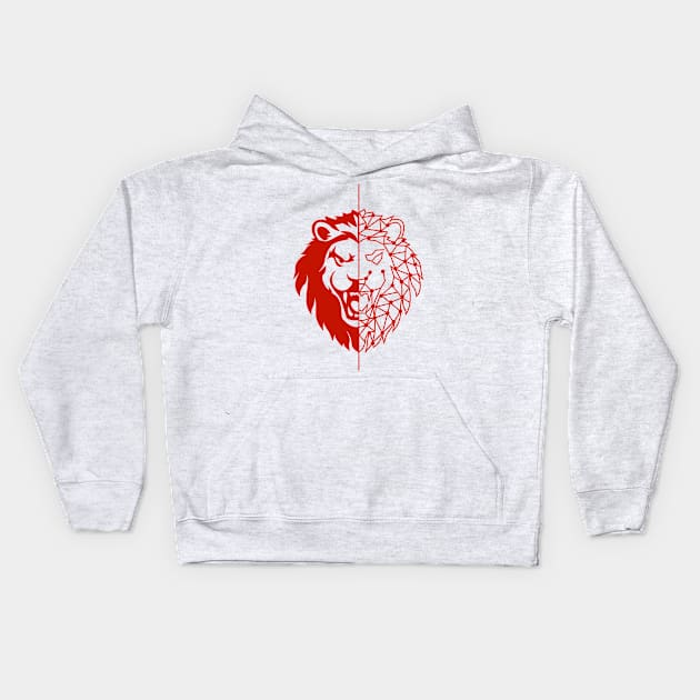 Angry lion head Kids Hoodie by sunima